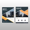 Orange black triangle Vector annual report Leaflet Brochure Flyer template design, book cover layout design Royalty Free Stock Photo