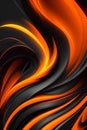 Orange and black waves. Vertical composition