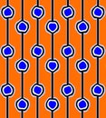 Orange and blue textile fabric pattern design raster image