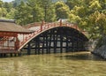 A bridge at the Itsukushima shrine Royalty Free Stock Photo