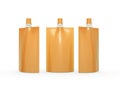 Orange blank juice bag packaging with spout lid, clipping path