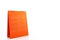 Orange blank paper desk spiral calendar 2016. Royalty Free Stock Photo