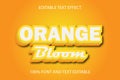 Orange Bloom editable text effect 3D emboss modern style Royalty Free Stock Photo