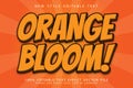 Orange Bloom editable text effect emboss modern style Royalty Free Stock Photo
