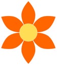 Orange blossom flower icon. Vector illustration Royalty Free Stock Photo