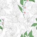 Orange blossom tree pattern Royalty Free Stock Photo