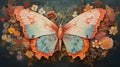Intricately Detailed Butterfly Painting In The Style Of Brian Despain Royalty Free Stock Photo