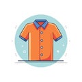 Orange and Blue Button Up Shirt Cartoon Illustration Royalty Free Stock Photo