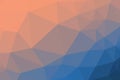 Orange and blue coloured gradient triangle background, abstract polygon pattern