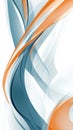 Orange and blue curved lines are creating a dynamic and elegant abstract composition on a white background, conveying a Royalty Free Stock Photo