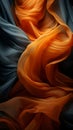 an orange and blue fabric with a black background Royalty Free Stock Photo