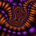 Orange purple fractal, spirals, futuristic surreal abstract background, graphics Royalty Free Stock Photo