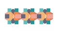 Orange and Blue Geometric Chain Pattern, vector design Generative AI Royalty Free Stock Photo