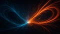 Orangeâblue hybrid light arcs on a dark abstract background Royalty Free Stock Photo