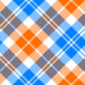 Orange and blue light tartan diagonal seamless pattern Royalty Free Stock Photo
