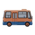 Orange and Blue Mini Bus Side View transportation Royalty Free Stock Photo