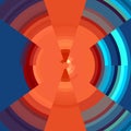 Orange blue red circular vortex fractal shapes background geometries, abstract fractal, design Royalty Free Stock Photo