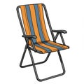 Orange and Blue Striped Folding Chair Royalty Free Stock Photo
