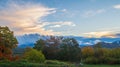 Orange and blue sunset over the Adirondack mountains Royalty Free Stock Photo