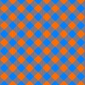 Orange and blue tablecloth diagonal seamless pattern Royalty Free Stock Photo