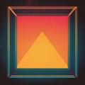 an orange and blue triangle in a square frame on a black background Royalty Free Stock Photo