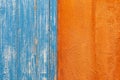 Orange and blue wall texture Royalty Free Stock Photo