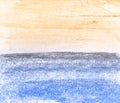 Orange and blue watercolor paint background, lettering scrapbook sketch.