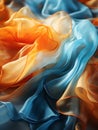 an orange blue and white fabric is lying on the ground Royalty Free Stock Photo