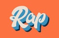 orange blue white rap hand written word text for typography logo Royalty Free Stock Photo