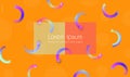 Orange blurred gradient background with abstract geometric multicolored shapes