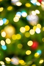 Orange Bokeh of Christmas tree background