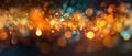 Orange bokeh glow particle abstract background. Light blurred of rainbow light glitter. Glow texture background. Generative AI. Royalty Free Stock Photo