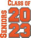 Orange Bold Class of 2023 Stacked Logo Royalty Free Stock Photo