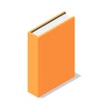 Orange book stand vertical icon, isometric style