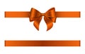 Orange bow and ribbon for christmas and birthday decorations