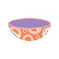 Orange bowl with circle pattern. Vector Royalty Free Stock Photo
