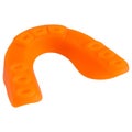 Orange boxing mouthguard, back side, on white background, teeth protection Royalty Free Stock Photo