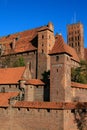 Orange brick Malbork Castle in Poland