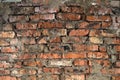 Orange brick wall background texture. Broken bricks. Royalty Free Stock Photo