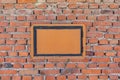 Orange brick wall background whit small door