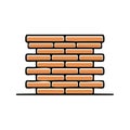 Orange Brick Wall Color Icon Illustration for Construction and Building Materials Royalty Free Stock Photo