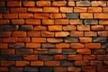 Orange brick wall embodies Halloween vibe, text friendly backdrop ambiance Royalty Free Stock Photo