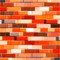 Orange brick wall geometric pattern Royalty Free Stock Photo