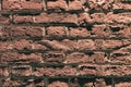 Orange brick wall texture background. Pattern of weathered old cracked brickwall Royalty Free Stock Photo