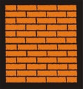 Orange Brick Wall. Vector Clip Art