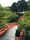 Orange bridge at Daigo-ji temple, Kyoto