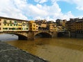 Orange bridge in Florence Italy