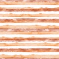 Orange Brown Abstract WatercolorSeamless Pattern with Stripes. Geometric Background. Seamless Pattern with Stripes