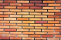 Orange and brown color bricks wall texture, abstract background. Royalty Free Stock Photo