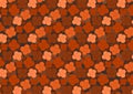 Orange-brown colored flower pattern design wallpaper Royalty Free Stock Photo